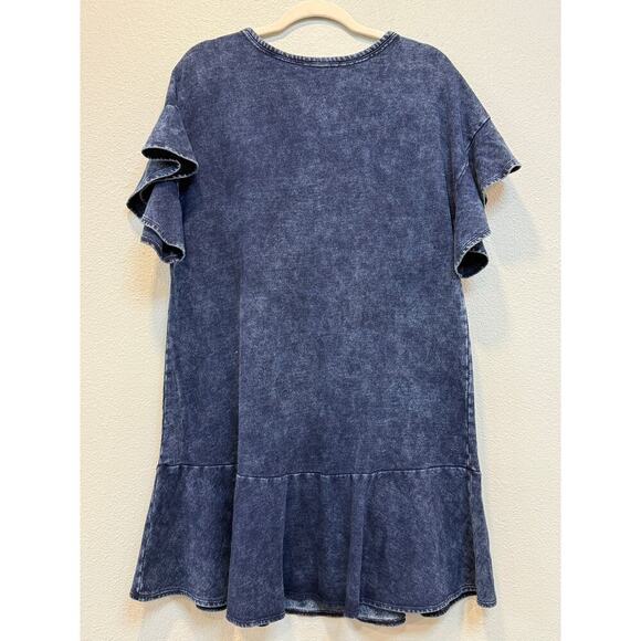 Anthropologie Odette Mini Blue Ruffle Dress - Picture 7 of 8